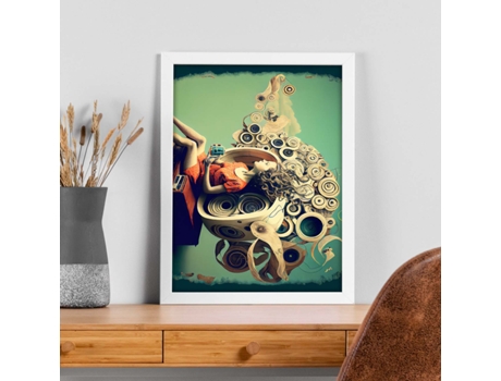 NACNIC Poster Espirales En Estilo Surrealismo Cinematográfico Ilustraciones Y Grabados De Historieta Abstracta Y Artística A4 Marcos Negros