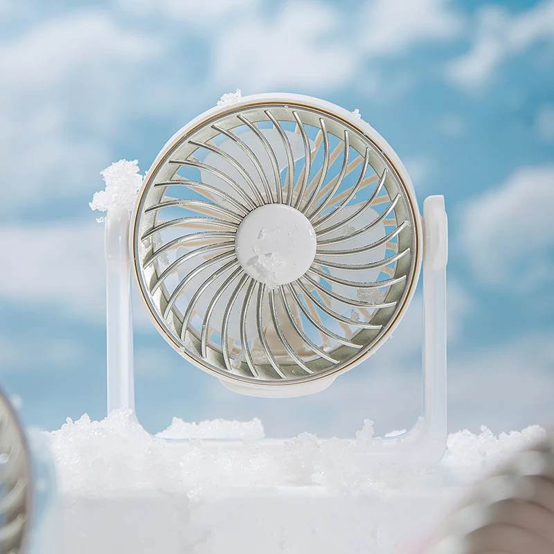 Ventilador De Mano Portátil (blanco), Mini Ventilador De Escritorio Silencioso Recargable Por Usb, Pequeño Ventilador Silencioso Con Sonido De Pestañas.