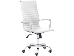 Silla de Escritorio Operativa ABECEDARIO Letter Blanco (64 x 116 x 64 cm - Metal y Cuero Sintético)
