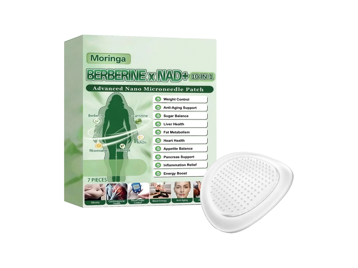 Parche de microagujas y cuidado con moringa