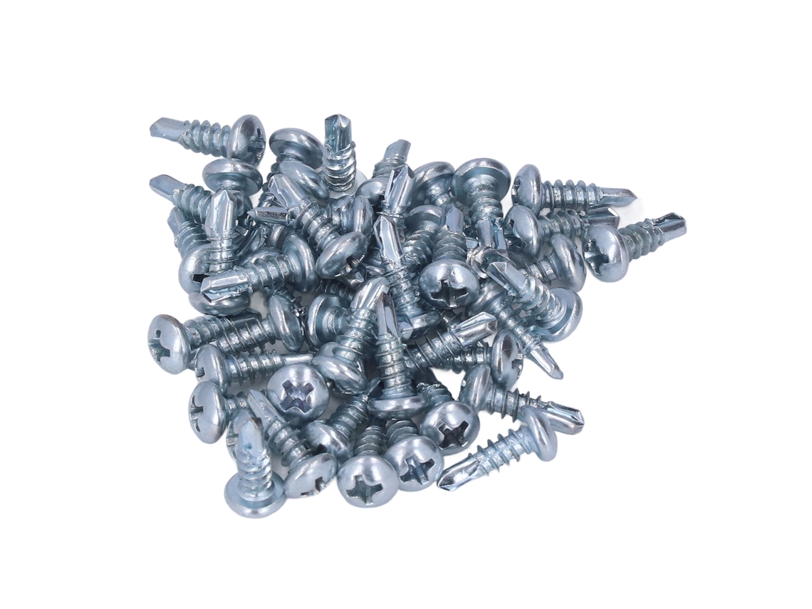 Juego De 50 Tornillos Autorroscantes De Cabeza Redonda De Acero Al Carbono De 4,2 X 13 Mm Con Cabeza En Cruz.