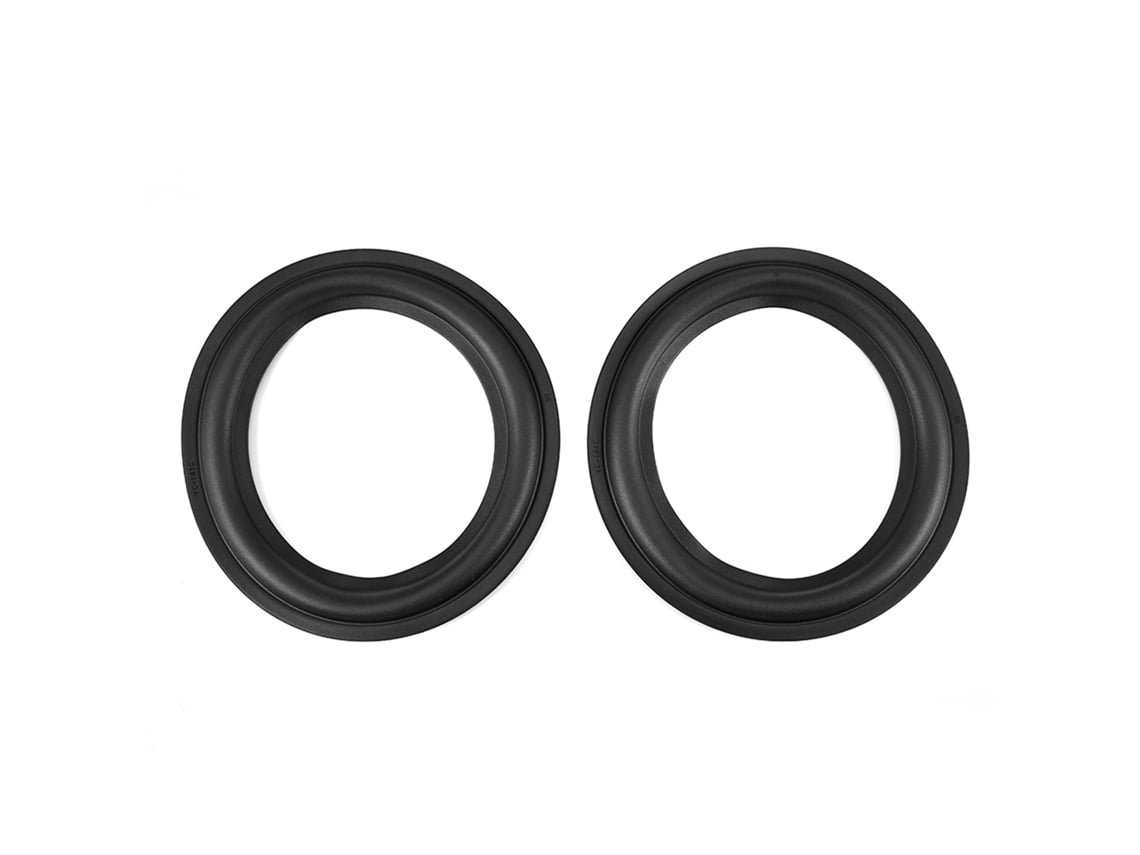 2 Peças Borda De Borracha Perfurada 6 Polegadas/156mm Para Reparo De Alto-falante Substituição Preta