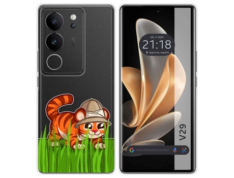 Funda Diseño Tigre para Vivo V29 5G TUMUNDOSMARTPHONE Multicolor