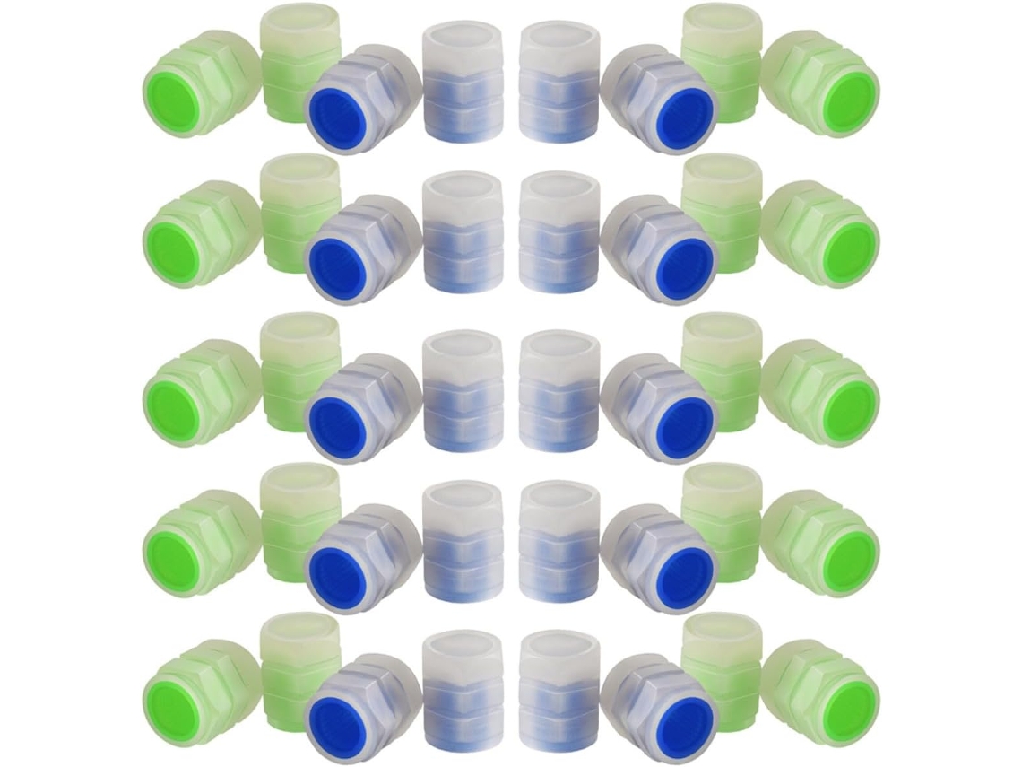 Tapones De Válvula De Neumático Con Luz, 50 Unidades, Compatibles Con Válvulas Estándar, Material Plástico.