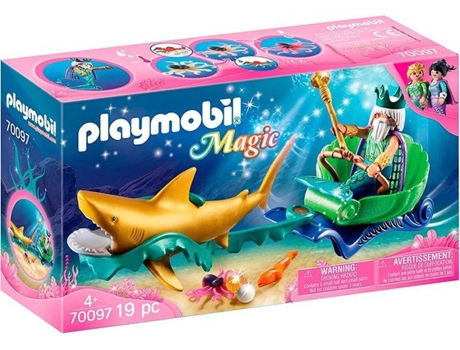 Playmobil PLAYMOBIL Rey Del Mar Con Carruaje De Tiburon (Edad Mínima Recomendada: 4años)
