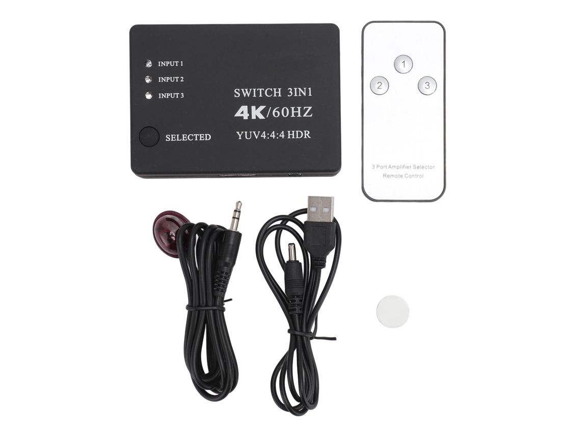 Conmutador De Interfaz Multimedia Hd 3 En 1 Con Salida 4k A 60 Hz Para Ordenador, Consola, Televisor Y Monitor.