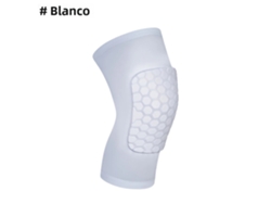 (blanco Xl 1 Pieza) Rodillera Corta Con Patrón De Panal, Rodillera De Baloncesto