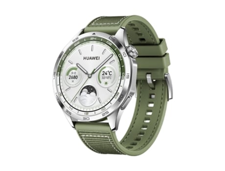 Correa de reloj inteligente para Huawei Watch GT4 46 mm Correa de cuero de silicona y nailon (verde)