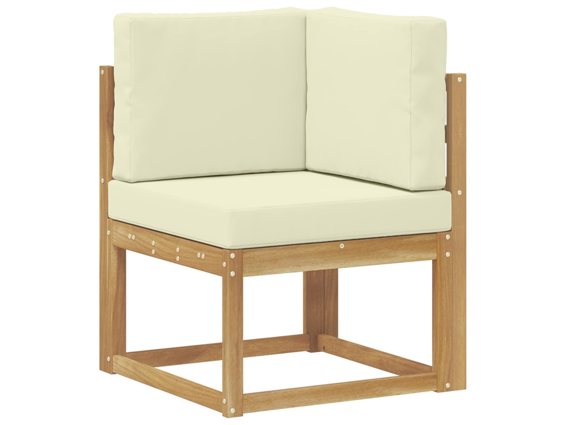 Maison Exclusive - Sofá De Esquina Para Exteriores Madera De Acacia Sólida Blanco