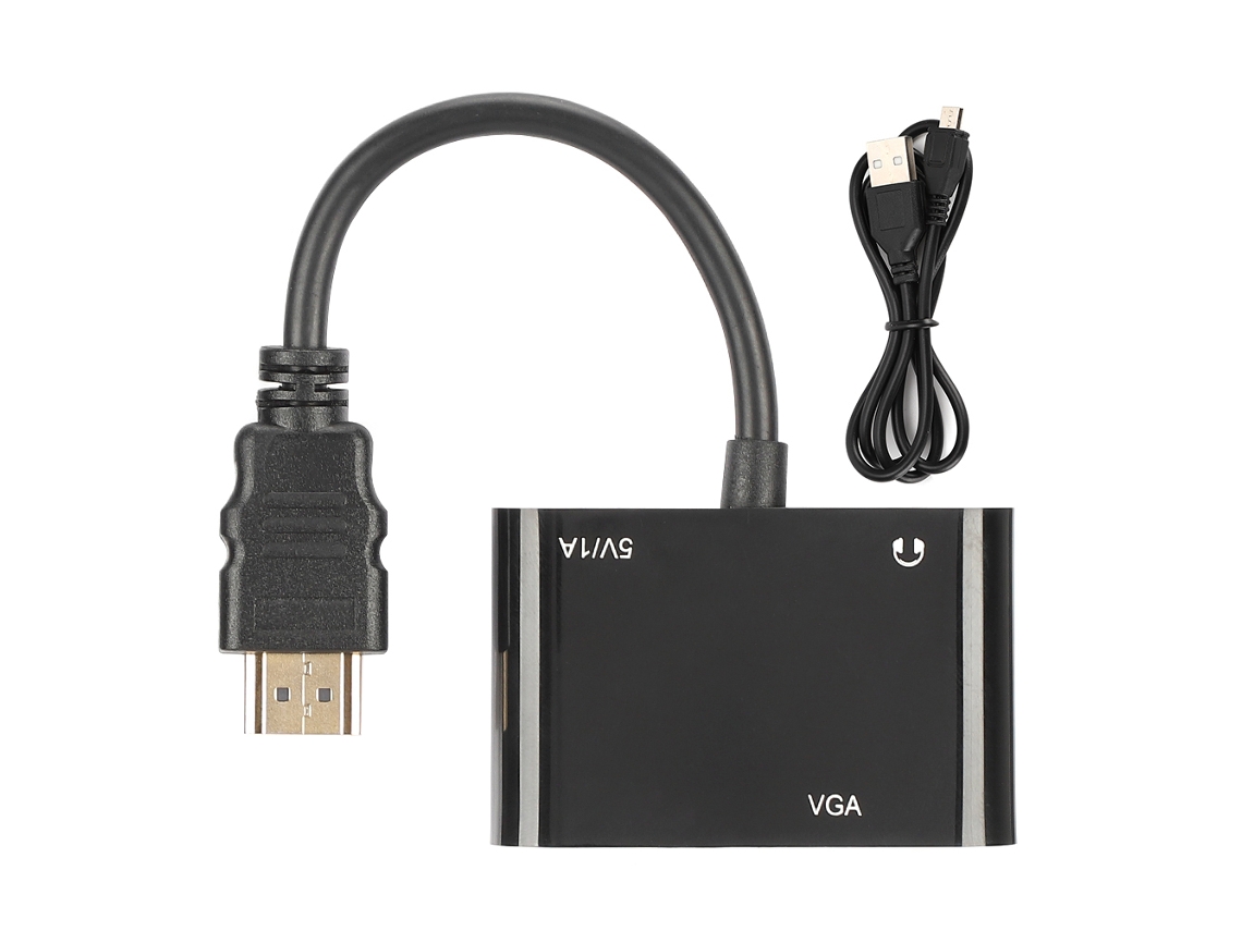 Adaptador HDMI a VGA con convertidor de audio y vídeo