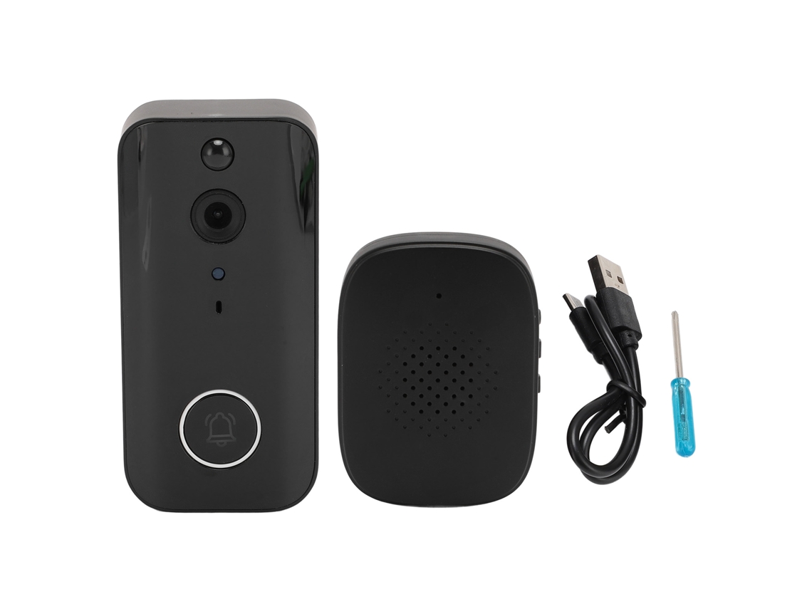 Timbre Inalámbrico 1080p Con Cámara, Comunicación Bidireccional, Detección De Movimiento Y Visión Nocturna Infrarroja.