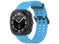 Correa de silicona con diseño de agujeros para Samsung Galaxy Watch Ultra - Doble cierre y agujeros (47 mm)