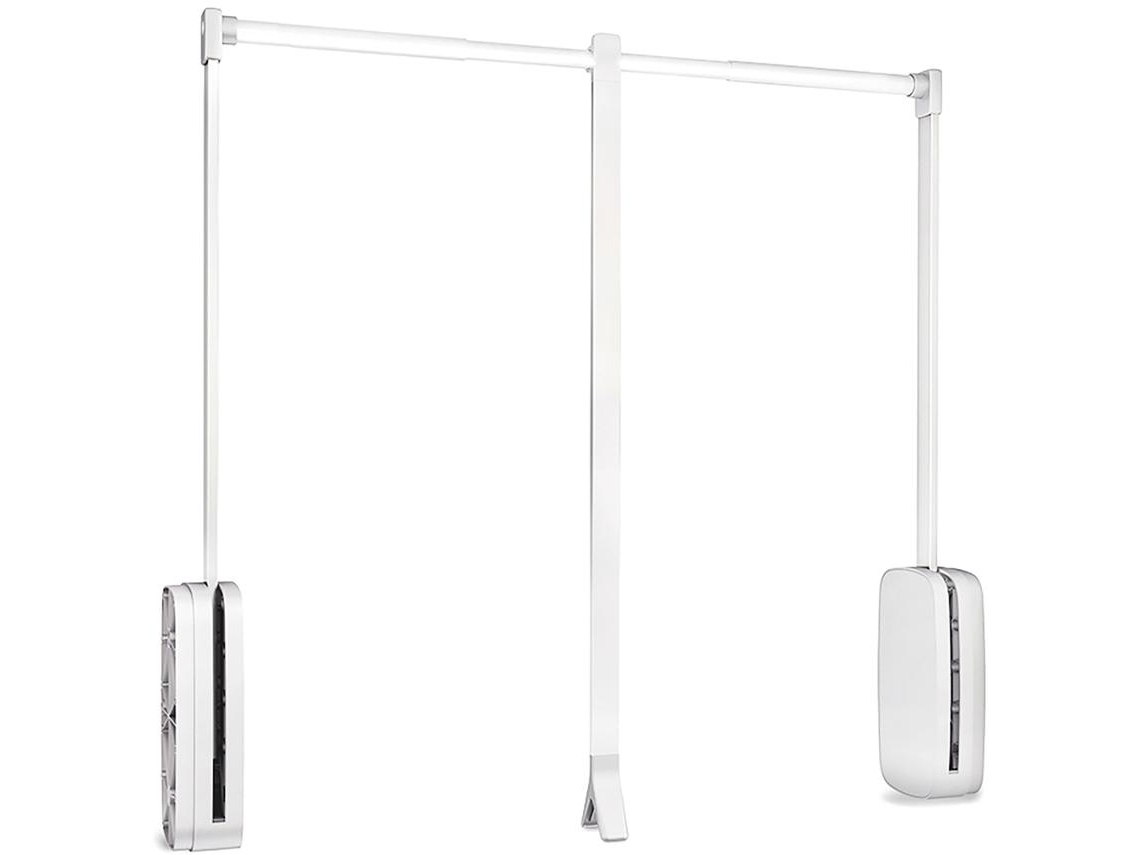 EMUCA Barra para Colgar Armario Sling- 830 - 1150- Plástico Blanco- Acero y Plástico