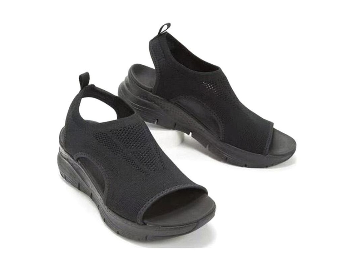 Sandalias de playa negras para mujer con suela gruesa, talla 36.