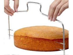 Cortador de pasteles plateado / Separador de pasteles / Base para pasteles