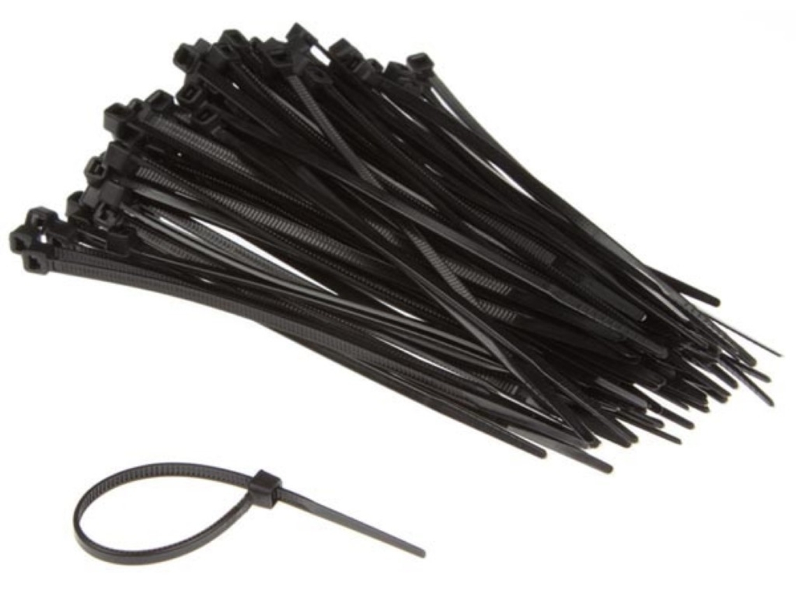Juego de bridas para cables de nailon - 2,5 x 100 mm - Negro (100 piezas) VELLEMAN