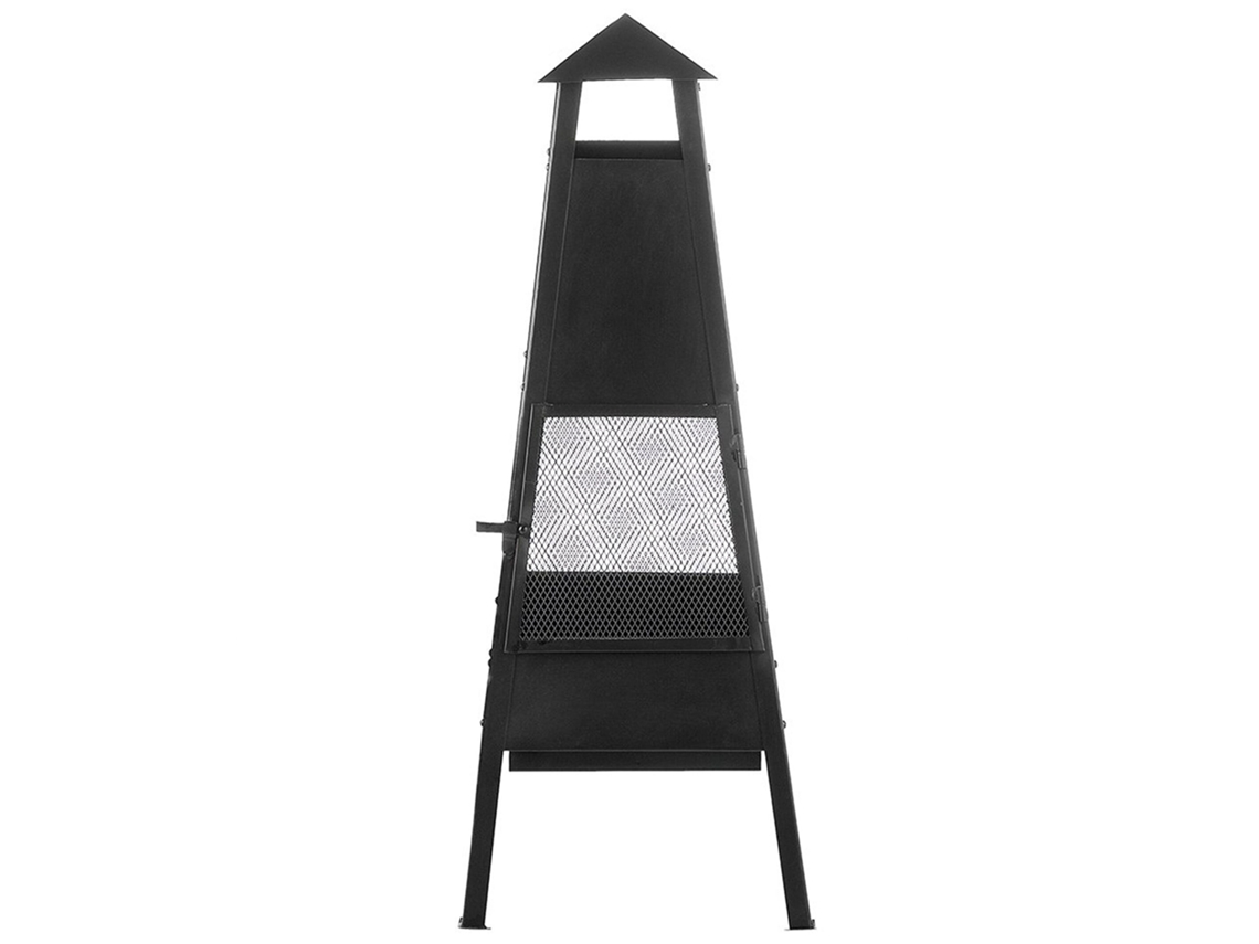 Pozo de fuego BELIANI Yasur de Acero Negro 41x41x100