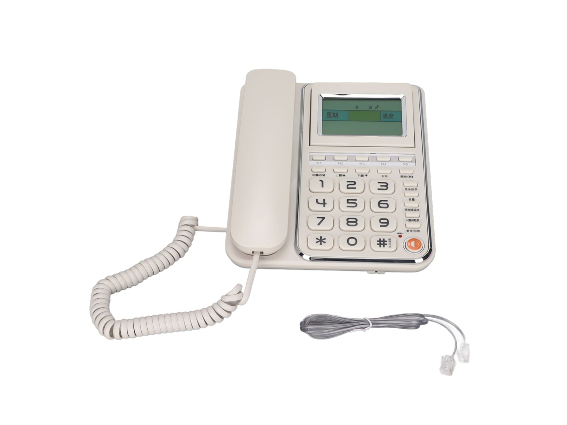 Teléfono Con Cable Y Botón Grande Con Id De Llamador Y Altavoz Para Ancianos, Hogar Y Oficina