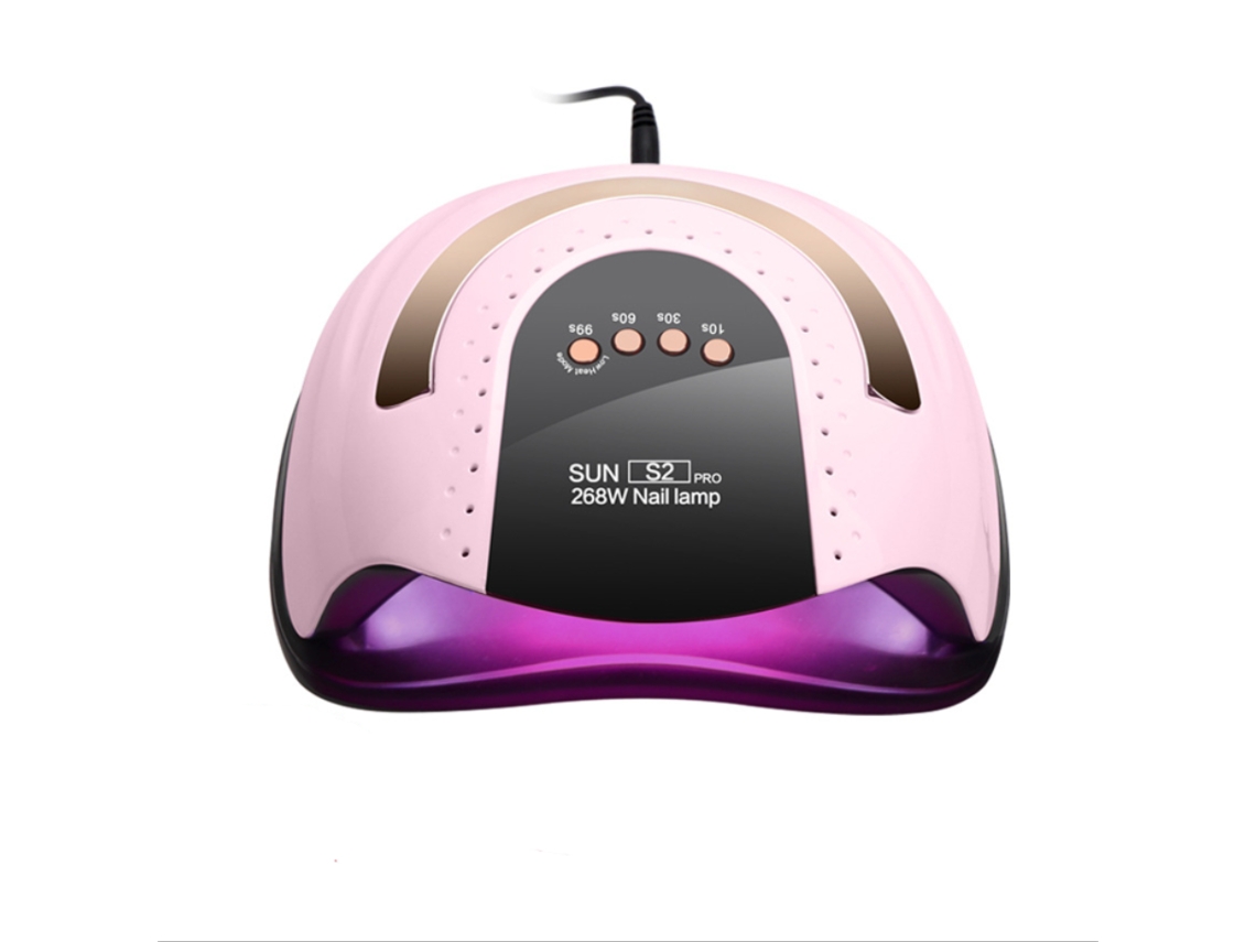 Lámpara De Uñas Uv Led De 268 W, Secador De Uñas Para Esmalte De Gel Con 4 Temporizadores Y Sensor Automático - Rosa