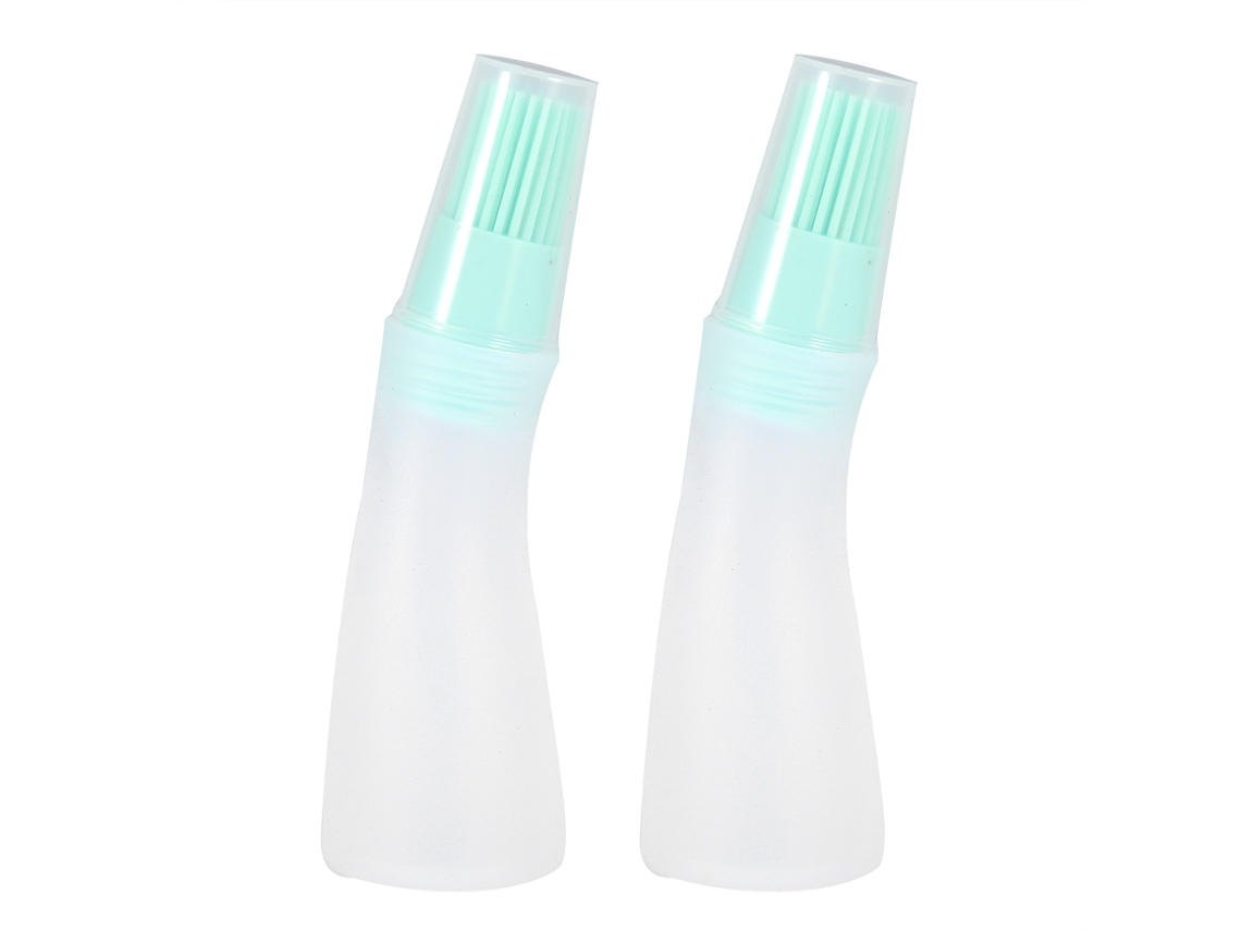 2 botellas de aceite de silicona para barbacoa con cepillo, herramienta de cocina para hornear barbacoa