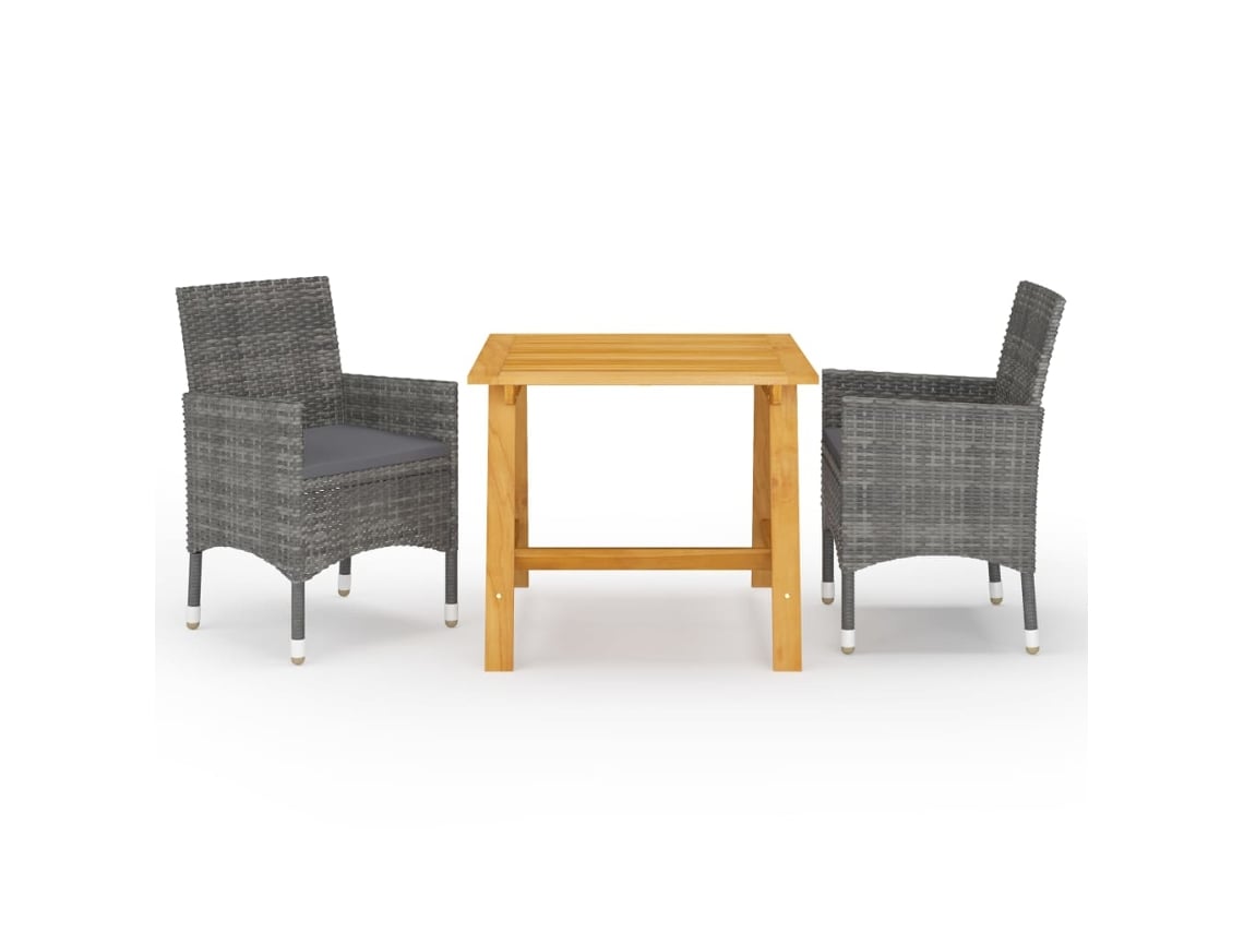 Juego de comedor de jardín gris Dkd Home Decor