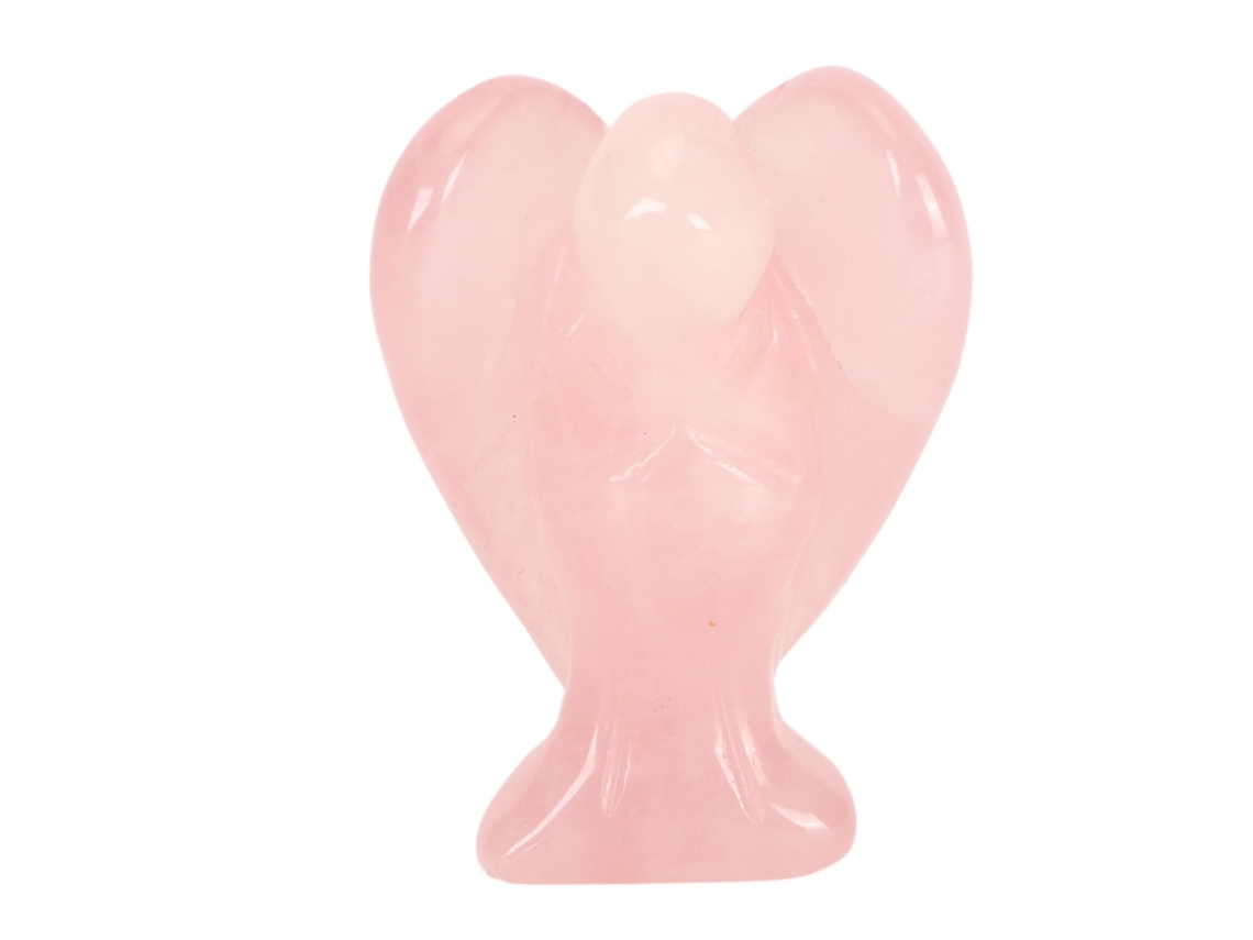 Pequeña Estatua De Ángel Rosa De Cristal Sintético Para Sanación Espiritual Y Meditación.