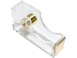 Dispensador de cinta adhesiva de acrílico transparente, cortador de cinta, material de oficina, antideslizante, fácil de usar. GOKOCO
