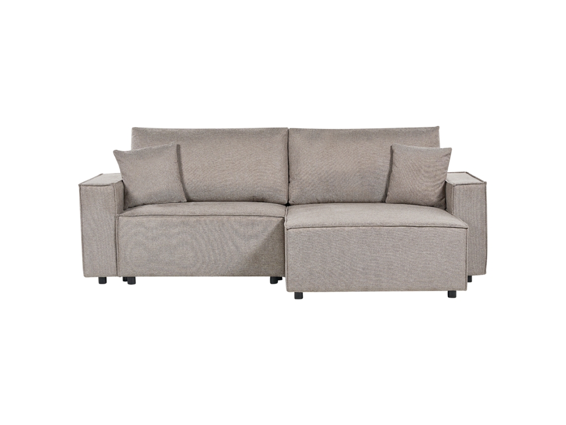Sofá esquinero BELIANI Karila de Poliéster Beige 250x150x85