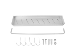 Estante flotante de aluminio para baño Space, sin perforaciones, para montaje en pared, para cocinas y lavanderías, 61 cm de ancho