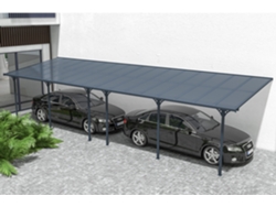 Cazeboo Pérgola Cubierta para Terraza de Aluminio Premium, gris 10x3 m KLEO