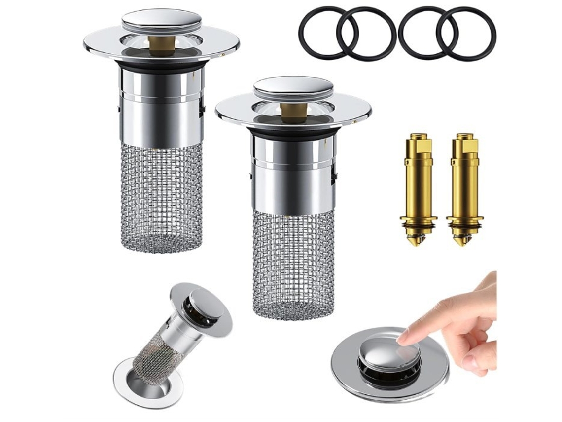 Filtros de drenaje Jortmrd (paquete de 2) con tapón/tapón para fregadero
