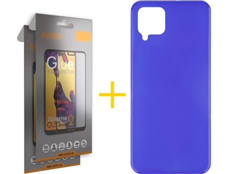 Kit Funda + 2 Protectores de Pantalla Samsung Galaxy A22 4G ACCETEL Full (Azul)
