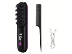 Portátil | Oficina - Una Plancha De Pelo Portátil E Inalámbrica Con Control De Temperatura De 3 Niveles Y Función De Calentamiento Rápido, A