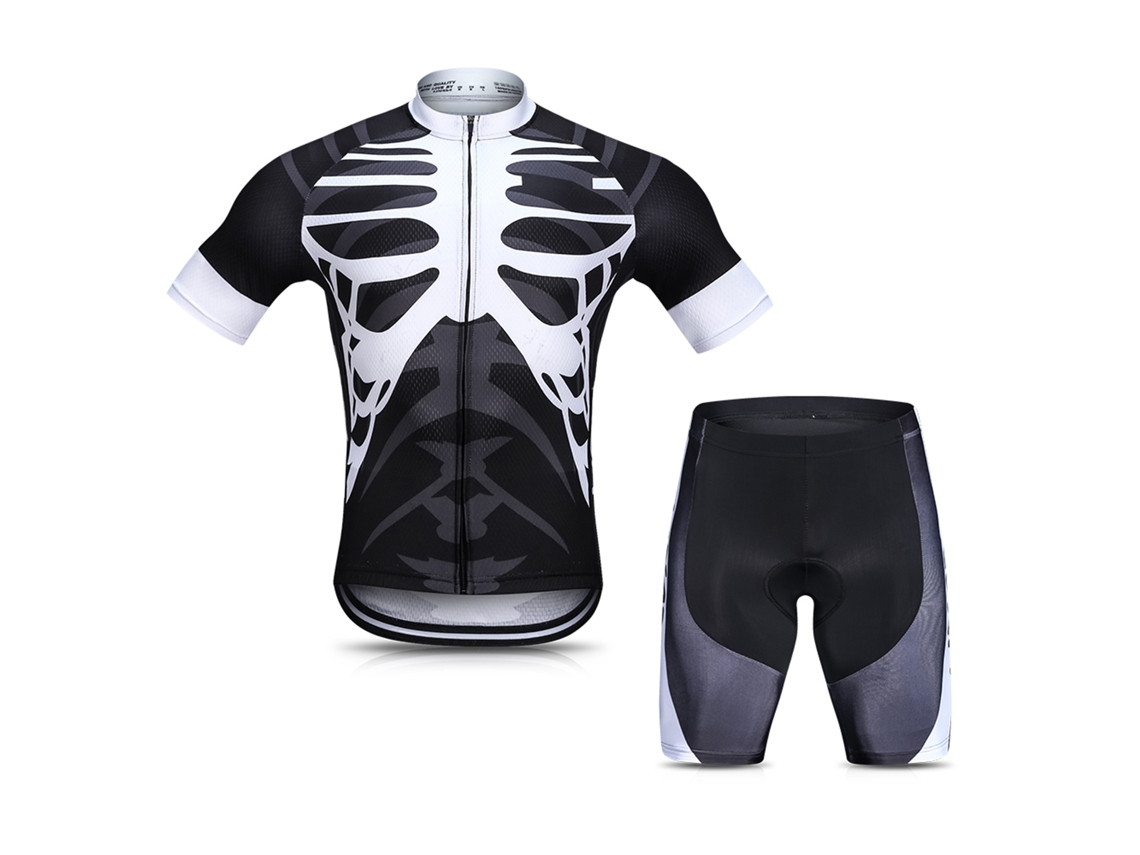 Conjunto De Maillot Y Camiseta De Manga Corta Para Hombre Con Acolchado De Gel Transpirable Para Mtb De Verano.