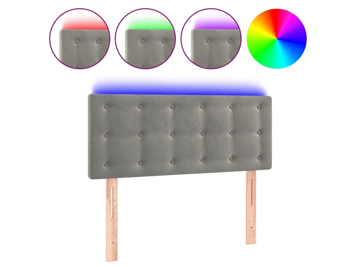 Maison Exclusive - Cabecero Con Led De Terciopelo Gris Claro 100x5x78/88 Cm