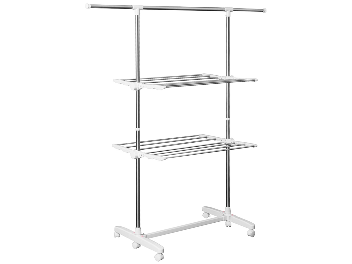 Torre de secado de ropa portátil y plegable con alas laterales de 2 niveles, ideal para secar ropa en espacios reducidos. Mc Star