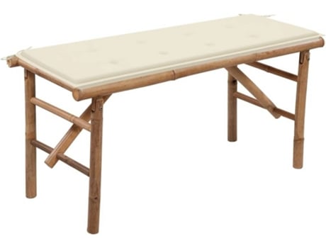 Banco de jardín VIDAXL Crema Bambú (118x38x45 cm)