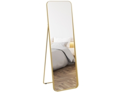 Espejo metálico basculante de cuerpo entero, 160 cm, color dorado.