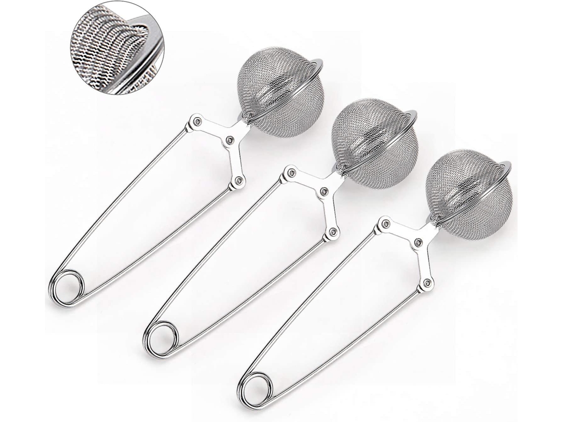 3 Paquetes De Colador De Té De Acero Inoxidable Premium Con Mango Para Té Suelto