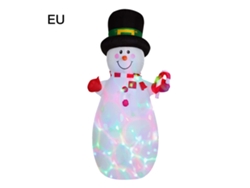 Muñeco de nieve inflable con luces giratorias de colores