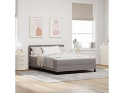 Cama Box Spring Con Colchón Y Led Taupe 140x200 Cm Tela