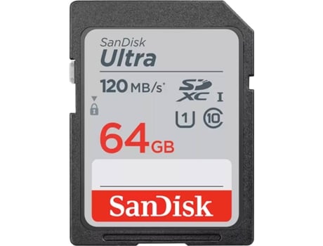 Tarjeta de Memoria SANDISK ULTRA SDXC (64 GB - 120 MB/s)
