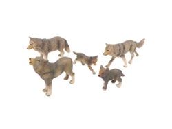 Yncm-5 Piezas Figuras De Lobo Juguetes Realistas Con Detalles Vívidos Modelos De Animales Salvajes De Plástico