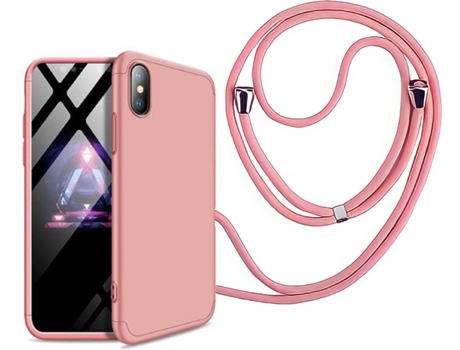 Funda iPhone XS MAX Slim Armor 360º con Collar Rosa