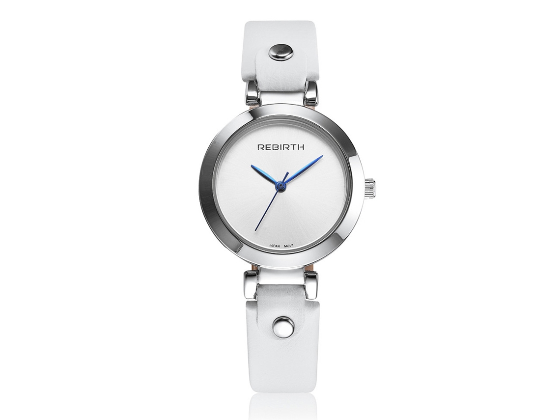 Reloj De Pulsera Analógico De Aleación Para Mujer Con Esfera Redonda Y Movimiento De Cuarzo Blanco.