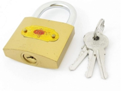 Candado de seguridad de metal dorado para puerta, 48 mm de ancho con llaves CHABERLU