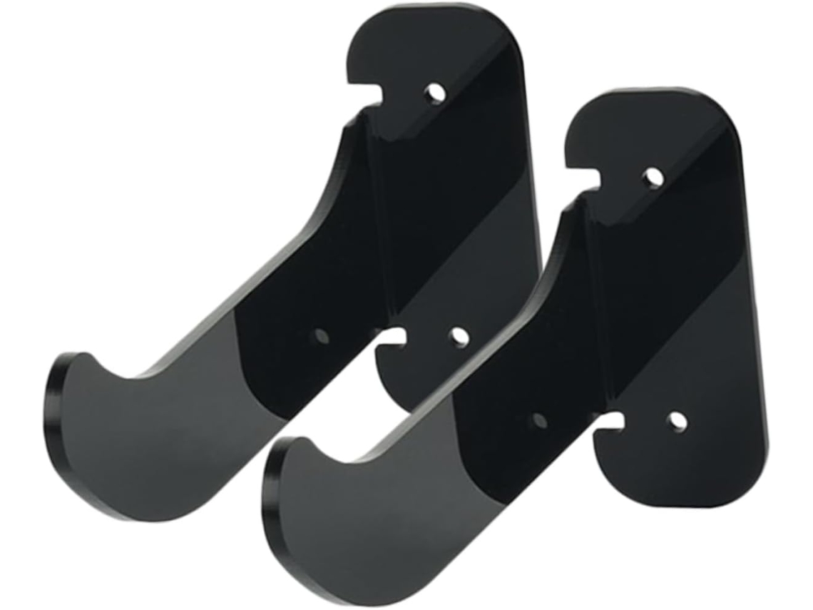 Soporte Pared Acrílico 2 Piezas Esterilla Estante Multifuncional Almacenamiento Equipos Fitness Color Negro