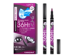 Delineador de ojos líquido, 12 unidades/caja, resistente al agua, antimanchas, 36 h, colorido, suave, herramientas de maquillaje de belleza (4 unidades) EHSTMIND