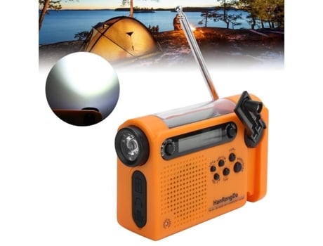 HURRISE Radio portátil Radio de alerta meteorológica de emergencia Radio de emergencia con energía solar con cargador de teléfono y reproductor