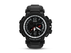 Reloj de hombre multifuncional redondo con doble pantalla analógica y digital